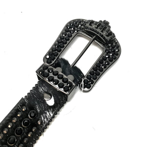 b.b. Simon 'Blackout Crown' Pony Swarovski Crystal Belt - Dudes Boutique