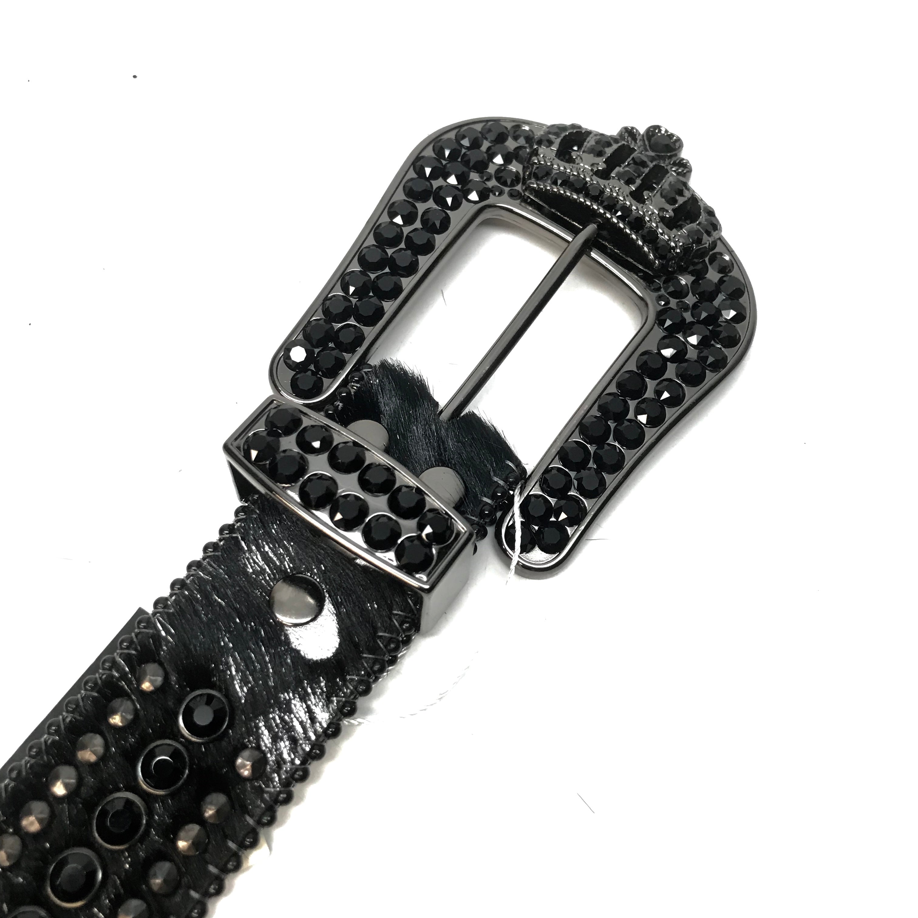 b.b. Simon 'Blackout Crown' Pony Swarovski Crystal Belt - Dudes Boutique