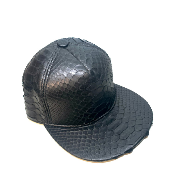 Barya NewYork All-Over Black Python Strap-Back Hat - Dudes Boutique