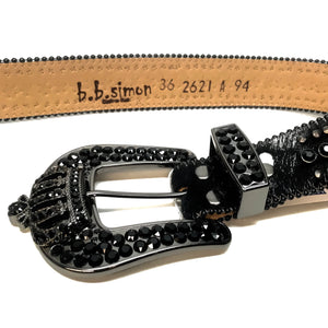 b.b. Simon 'Blackout Crown' Pony Swarovski Crystal Belt - Dudes Boutique