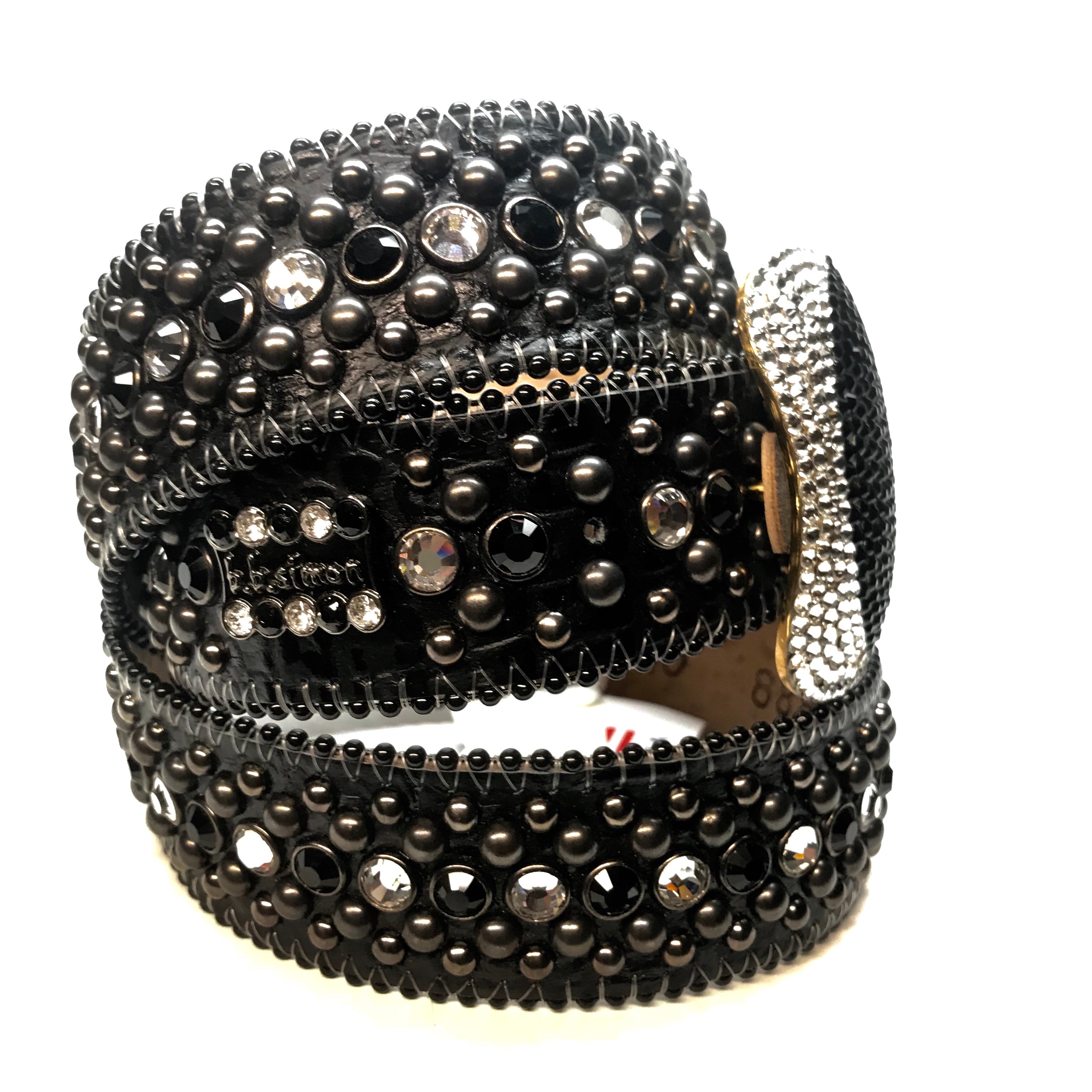 B.b. Simon Classic '8 Ball' Black Crystal Belt – Dudes Boutique