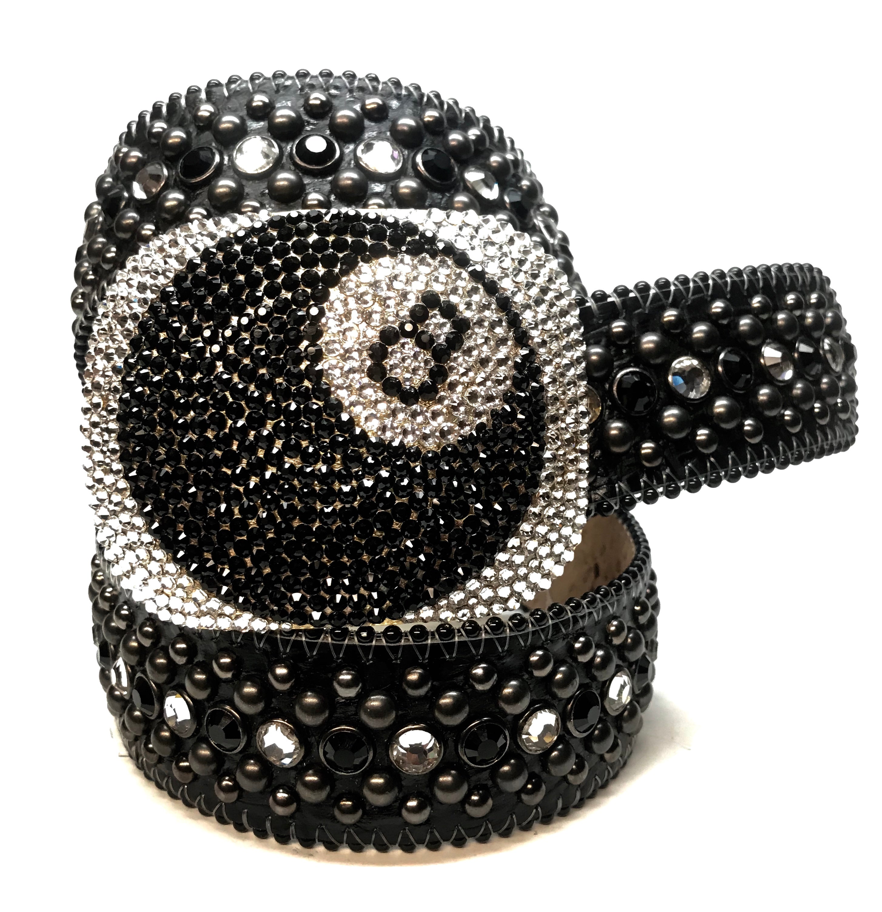 b.b. Simon Classic '8 Ball' Black Crystal Belt - Dudes Boutique