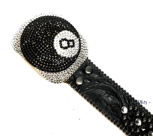 b.b. Simon Classic '8 Ball' Black Crystal Belt - Dudes Boutique