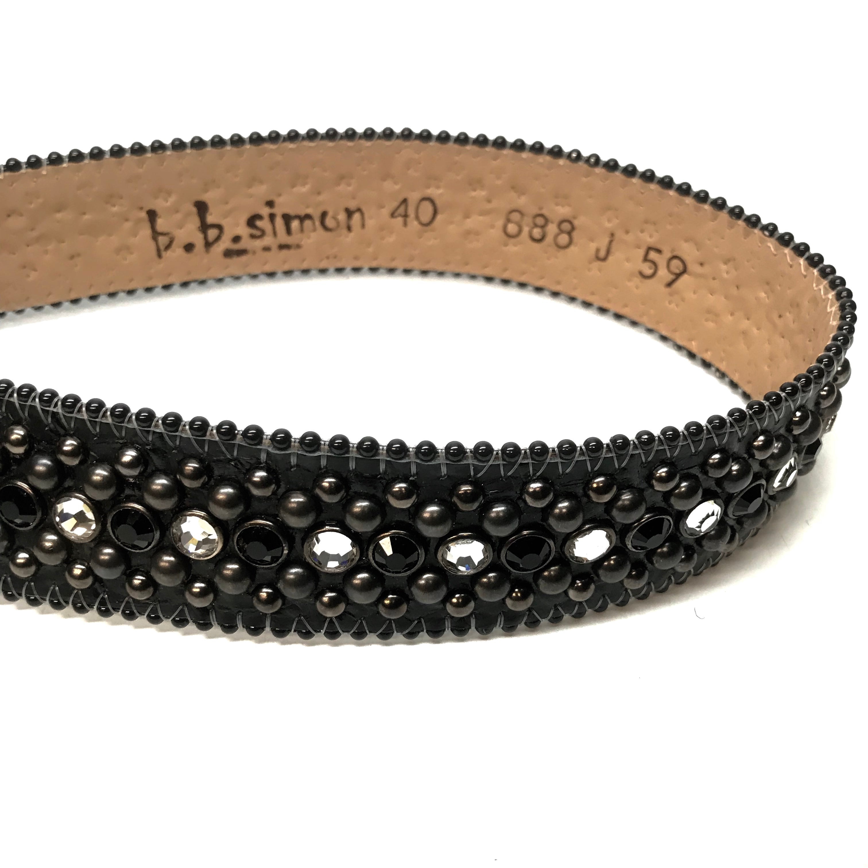 b.b. Simon Classic '8 Ball' Black Crystal Belt - Dudes Boutique