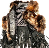 Mitchie's Natural Fox Fur Fringe Leather Vest - Dudes Boutique
