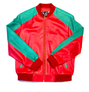 Kashani Python Red Green Bomber Jacket - Dudes Boutique