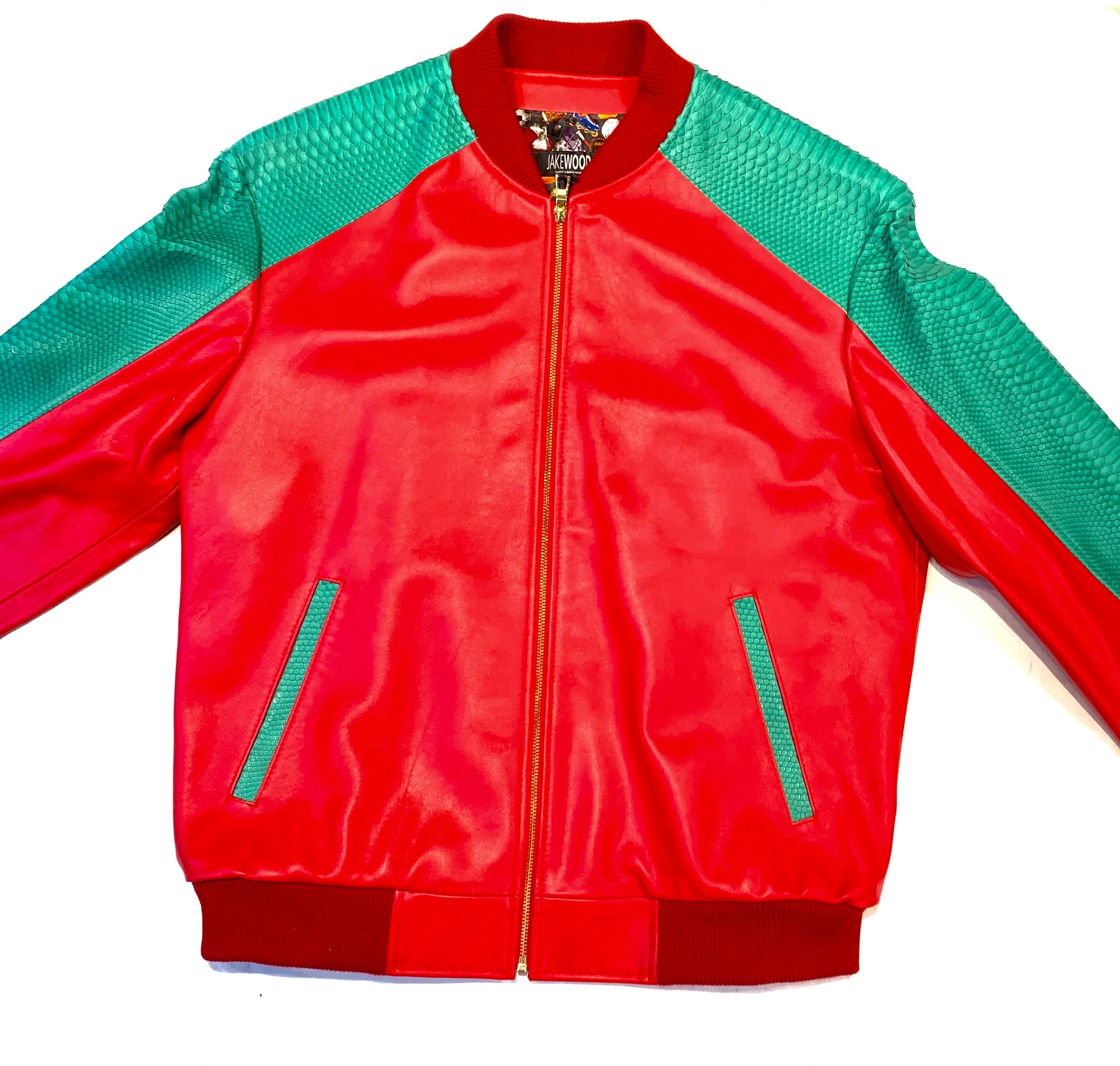 Kashani Python Red Green Bomber Jacket - Dudes Boutique