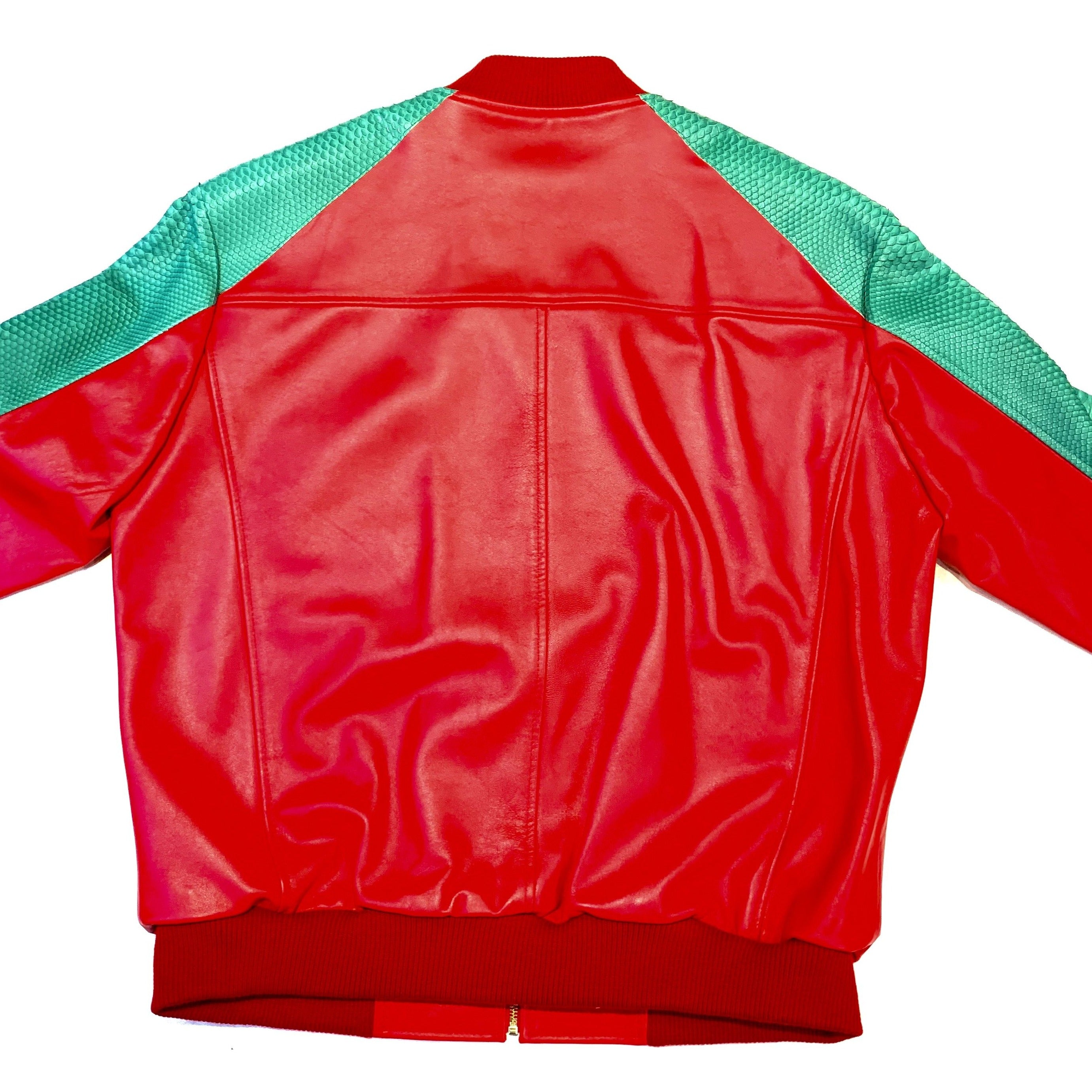 Kashani Python Red Green Bomber Jacket - Dudes Boutique