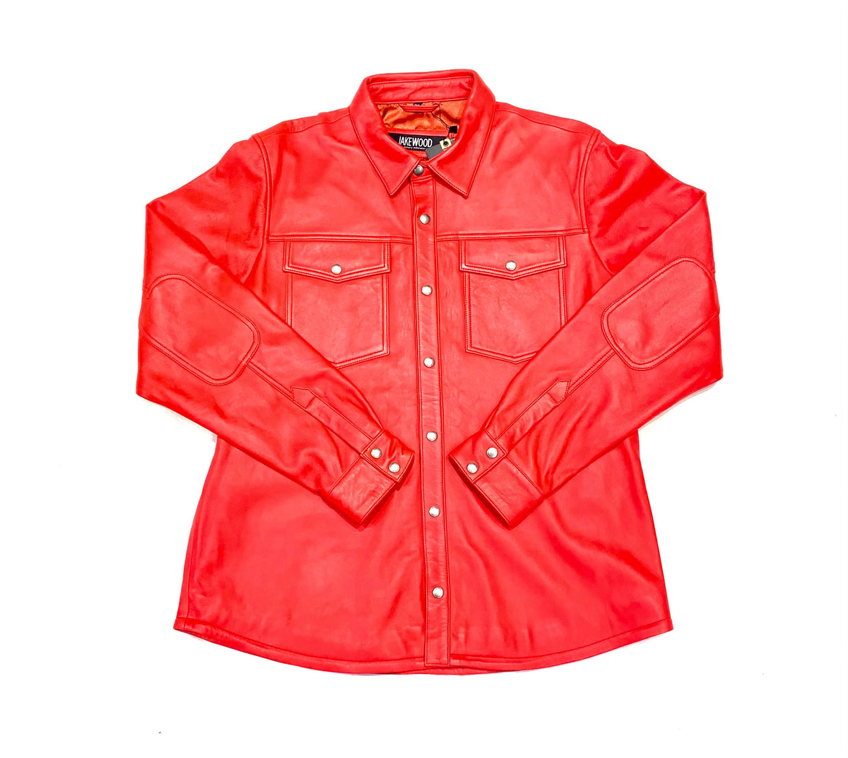 Kashani Men's Light Red Lambskin Button-Up Shirt - Dudes Boutique