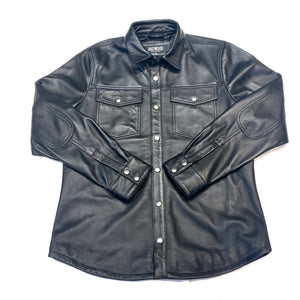 Kashani Men's Black Lambskin Button-Up Shirt - Dudes Boutique