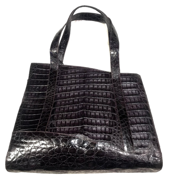 Kashani Brown Full Alligator Body Duffle Bag