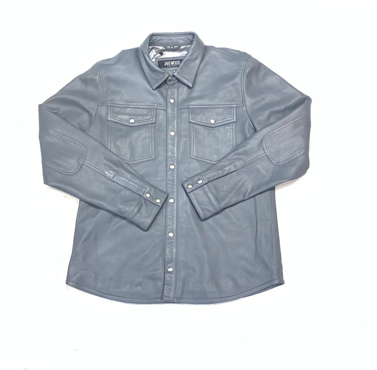 Kashani Men's Grey Lambskin Button-Up Shirt - Dudes Boutique