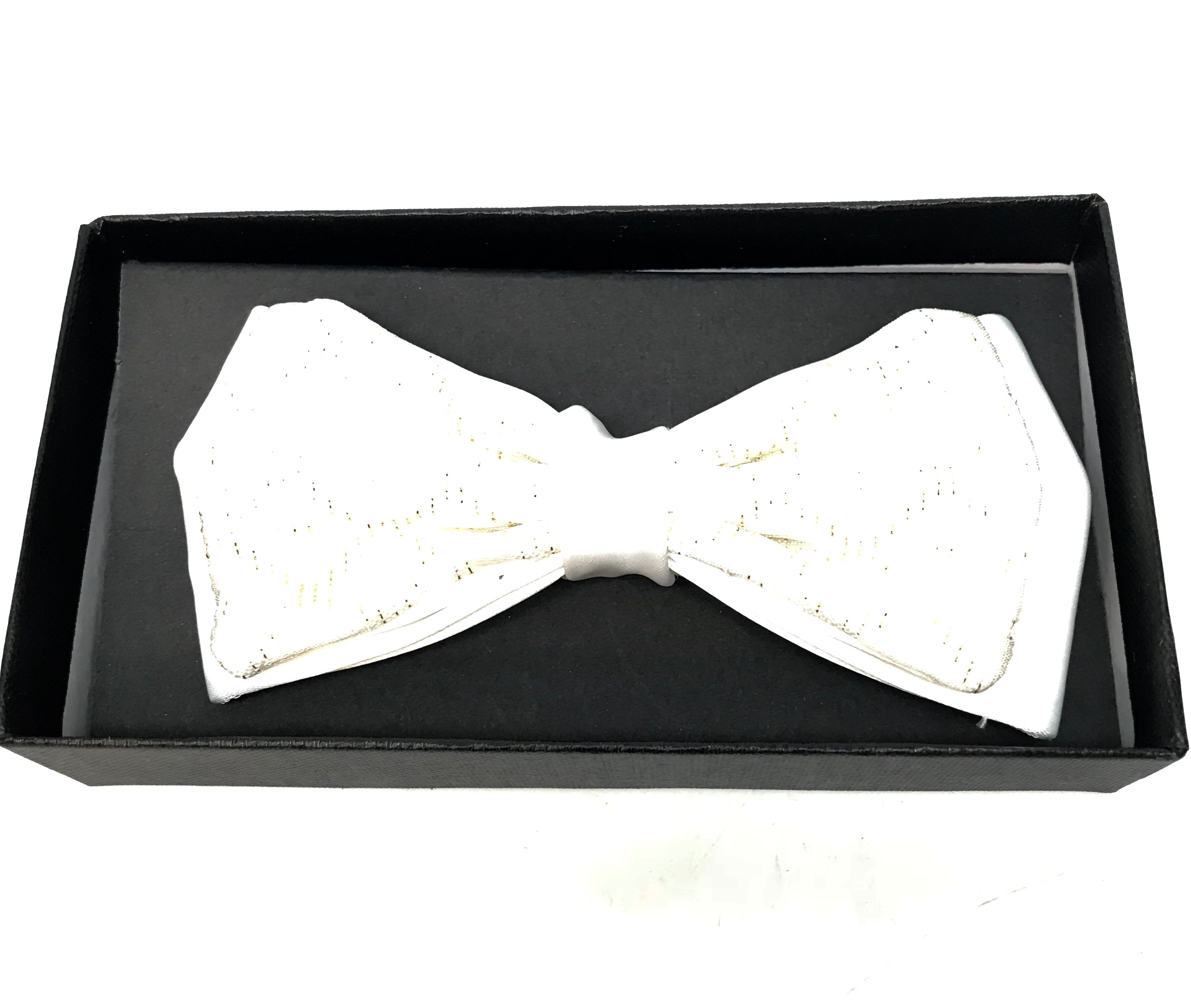 White Diamond Cut Shine Bow Tie - Dudes Boutique