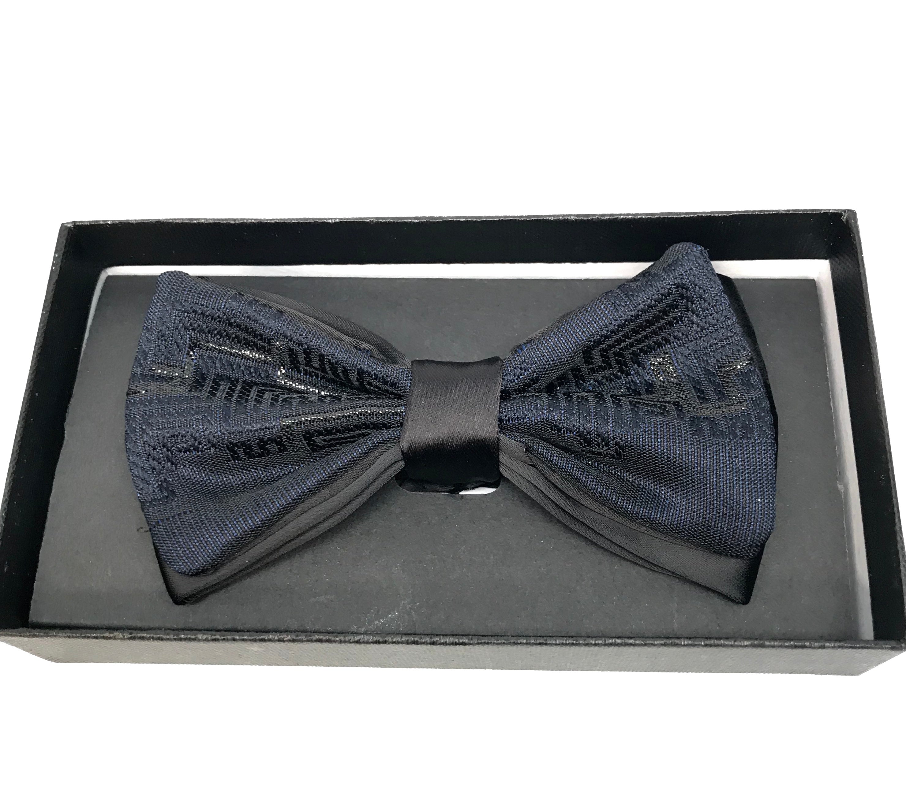 Navy Geometric Royal Bow Tie - Dudes Boutique