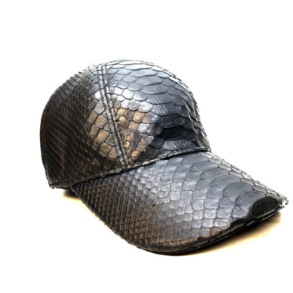 Barya NewYork All-Over Black Python Strap-Back Base Ball Hat - Dudes Boutique