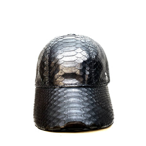 Barya NewYork All-Over Black Python Strap-Back Base Ball Hat - Dudes Boutique