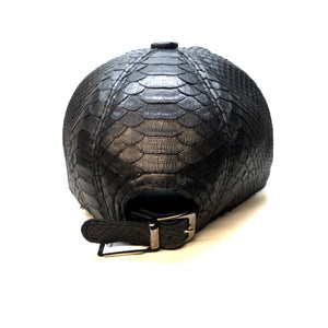 Barya NewYork All-Over Black Python Strap-Back Base Ball Hat - Dudes Boutique