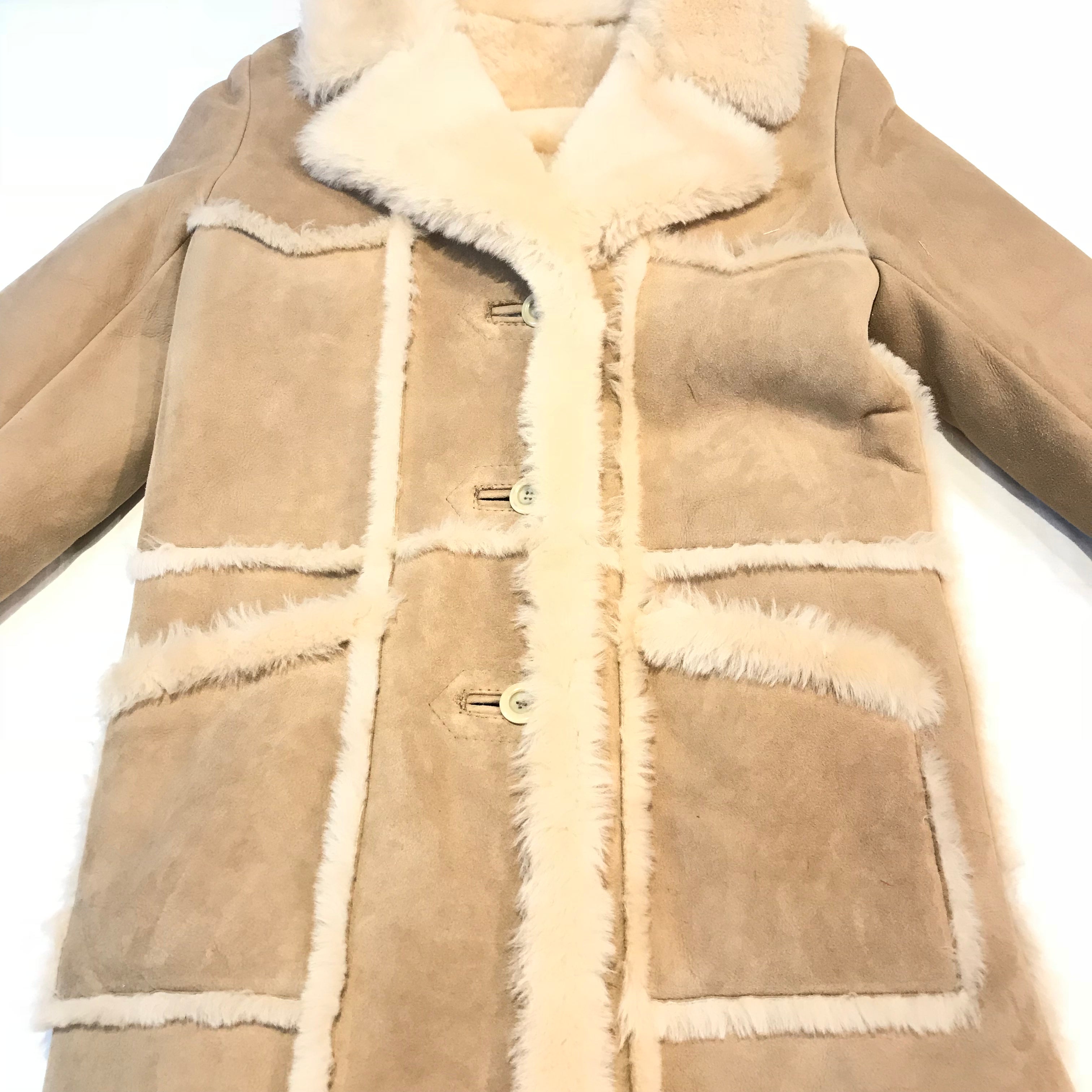 Kashani Ladies Natural Sherpa Lined Shearling Coat - Dudes Boutique