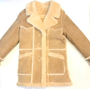 Kashani Ladies Natural Sherpa Lined Shearling Coat - Dudes Boutique