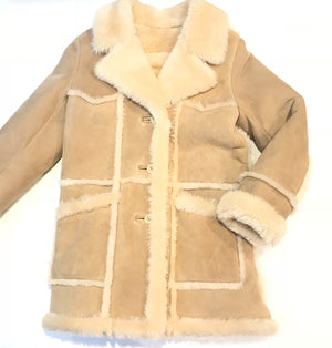 Kashani Ladies Natural Sherpa Lined Shearling Coat - Dudes Boutique