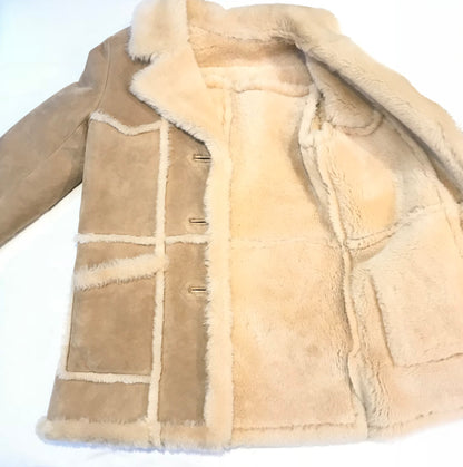 Kashani Ladies Natural Sherpa Lined Shearling Coat - Dudes Boutique