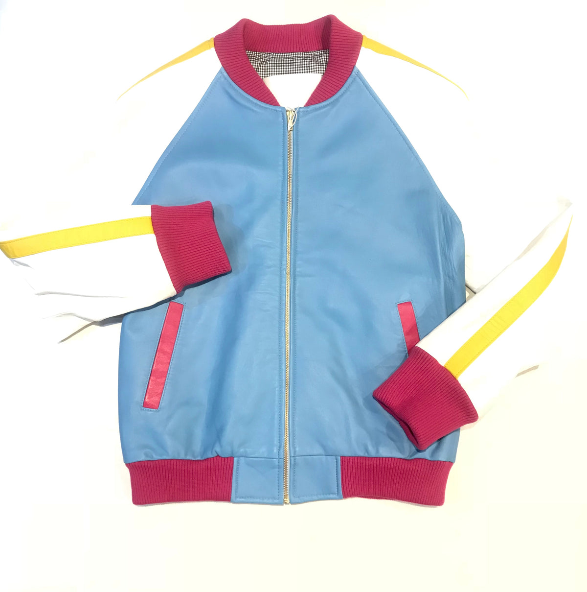 Kashani Multi-Color Lambskin Varsity Jacket - Dudes Boutique