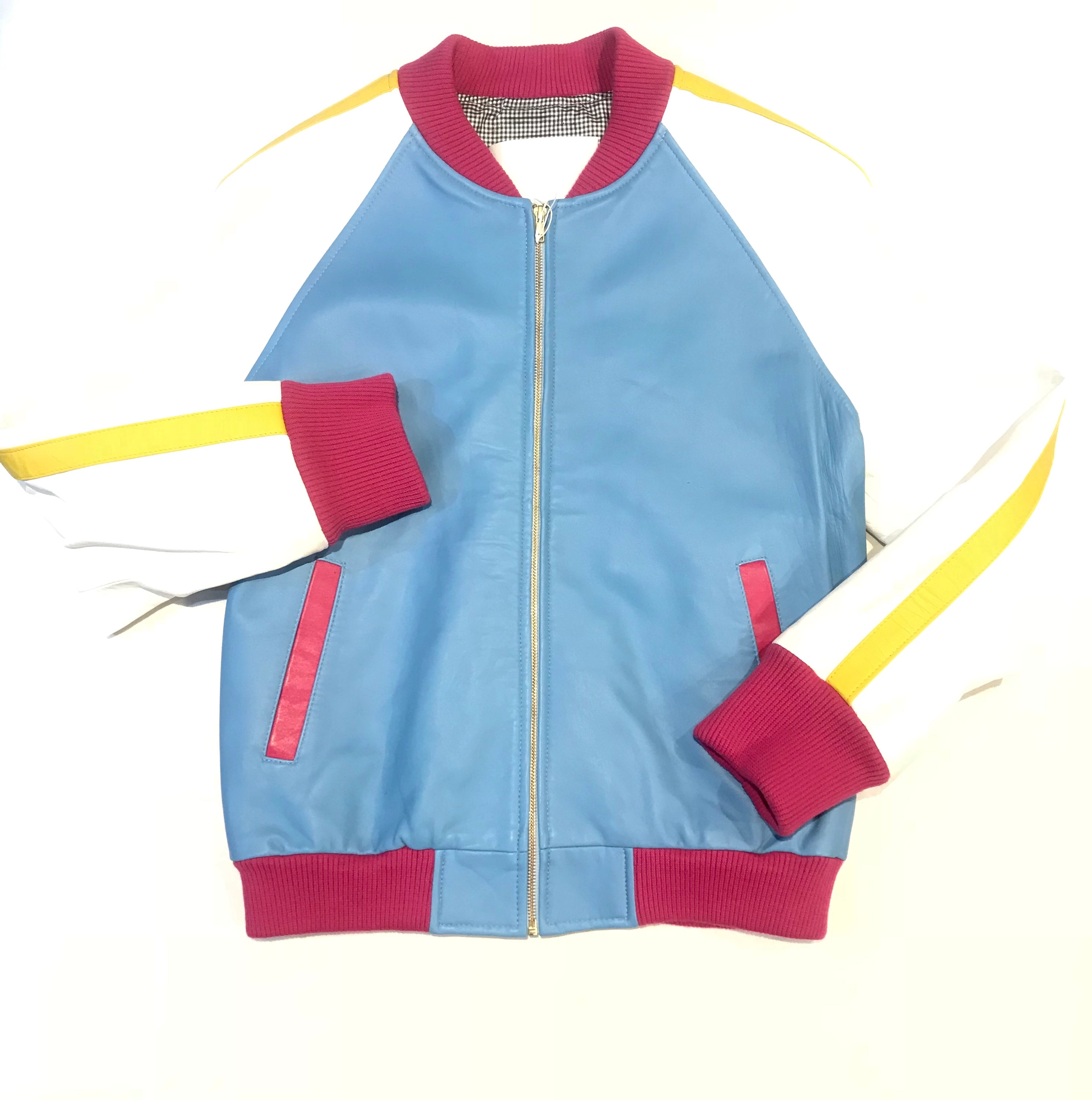 Kashani Multi-Color Lambskin Varsity Jacket - Dudes Boutique