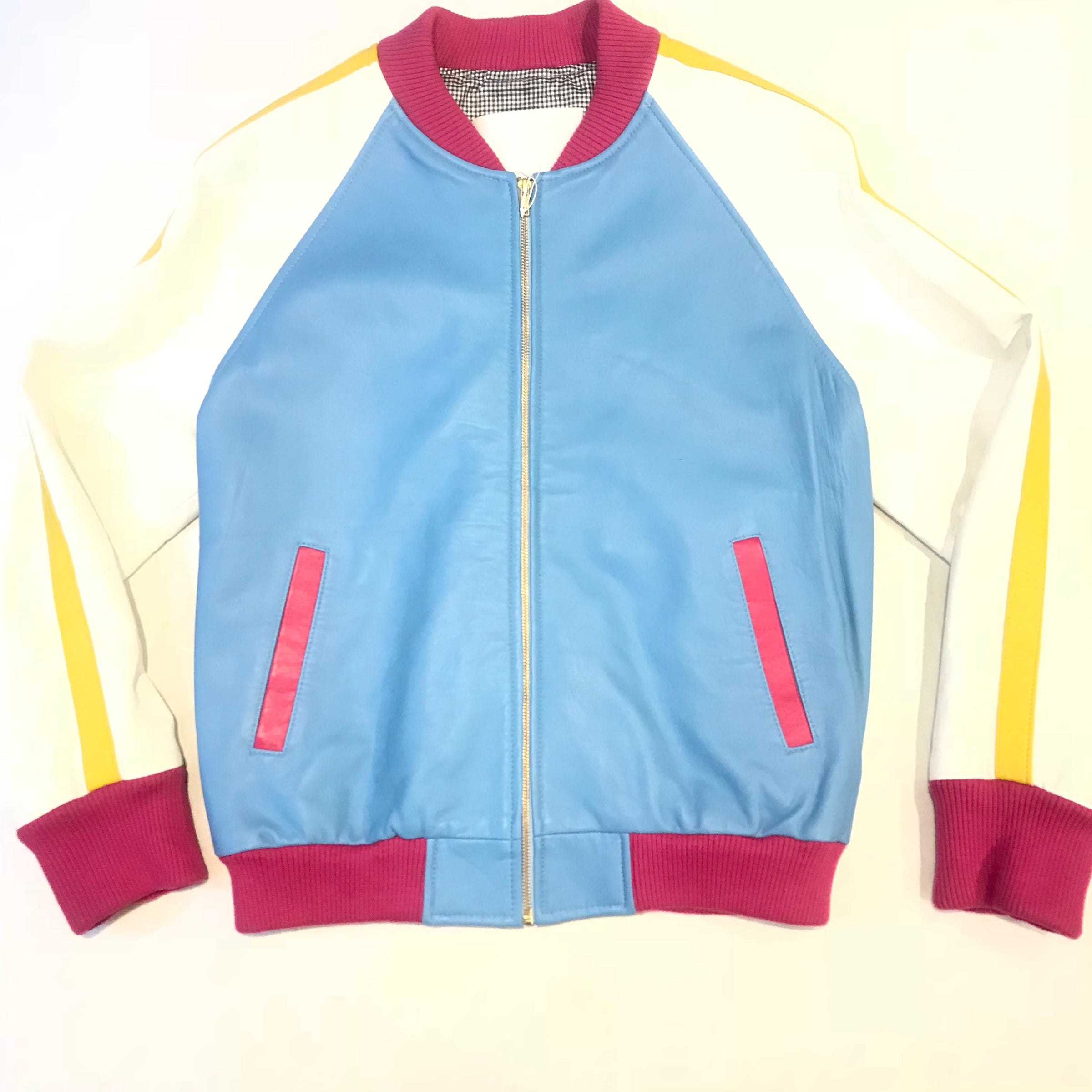 Kashani Multi-Color Lambskin Varsity Jacket – Dudes Boutique