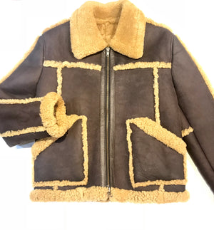 Kashani Chocolate Sherpa Lined Shearling Coat - Dudes Boutique