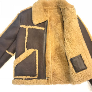 Kashani Chocolate Sherpa Lined Shearling Coat - Dudes Boutique