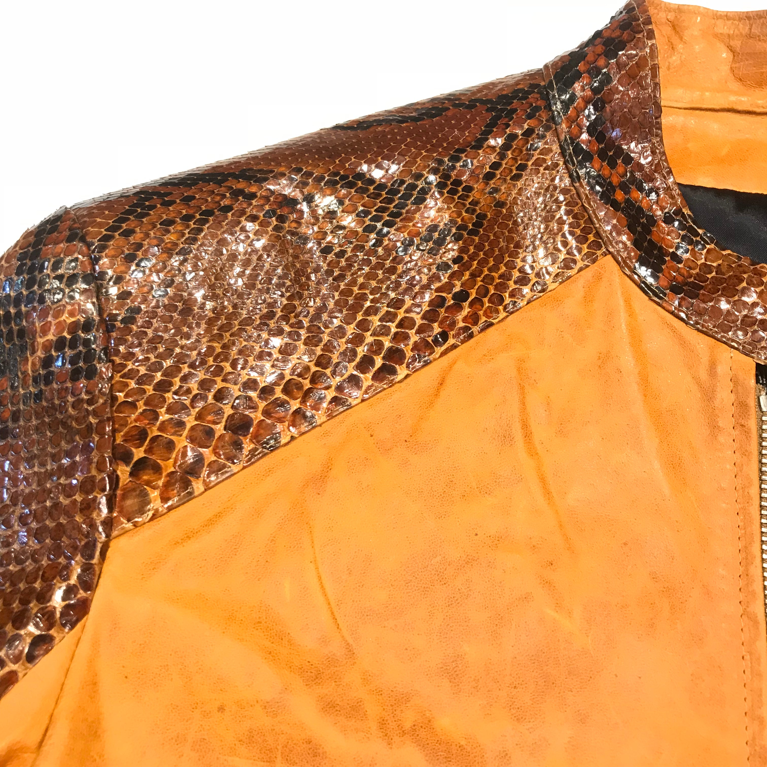 Kashani Honey Comb Python Leather Biker Jacket - Dudes Boutique