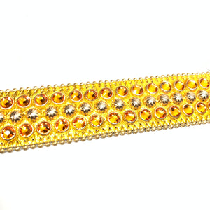 b.b. Simon Gold Fire Double Row Studded Crystal Belt - Dudes Boutique