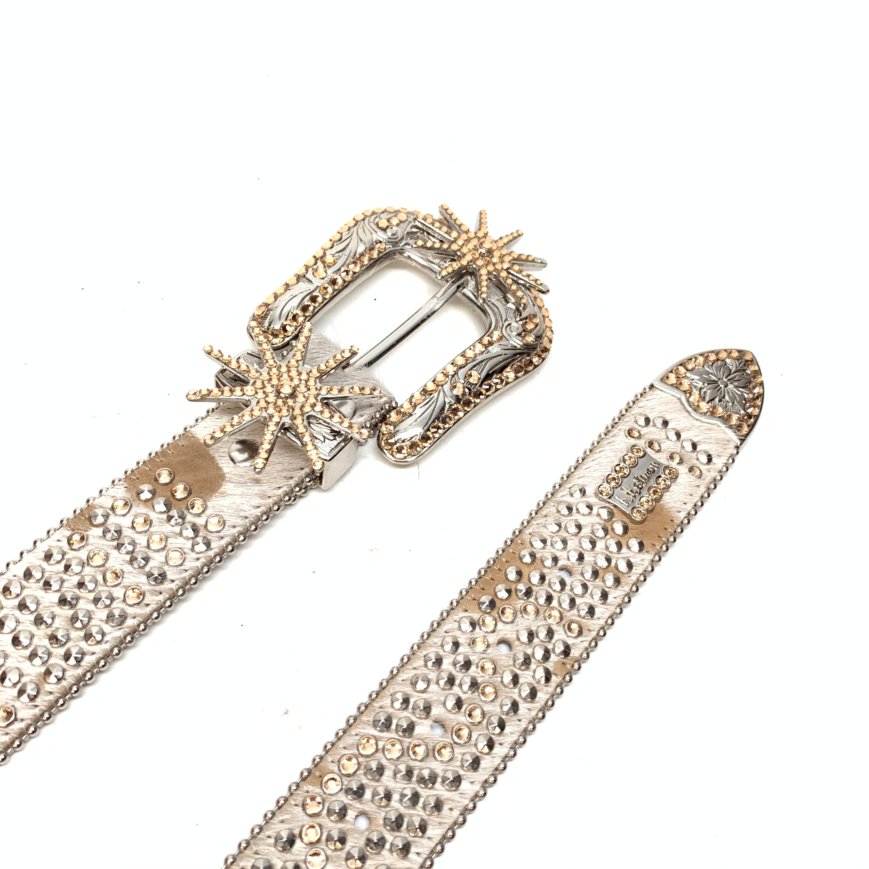 b.b. Simon Western Spiral Pony Crystal Belt - Dudes Boutique