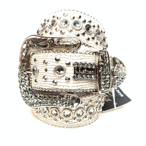 b.b. Simon Lizard Fleur-de-lis Crystal Belt - Dudes Boutique