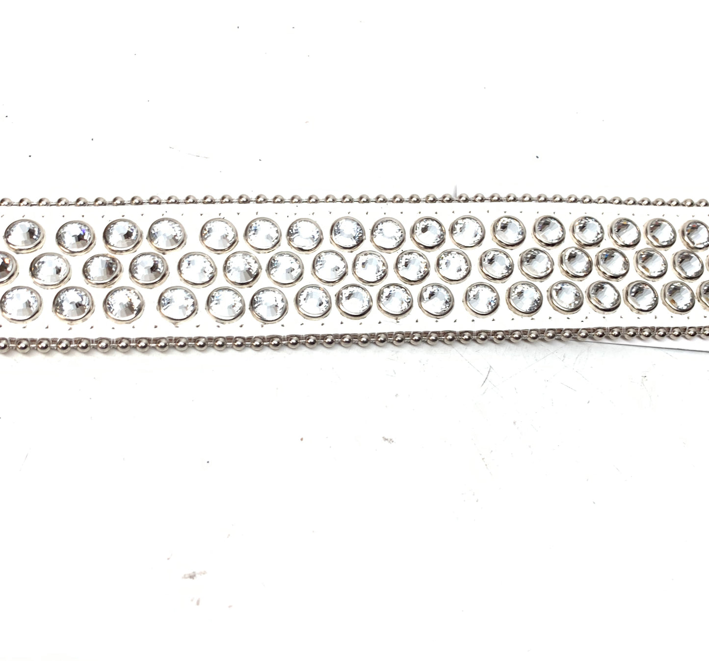 b.b. Simon White Silver 3-Row Crystal Belt - Dudes Boutique