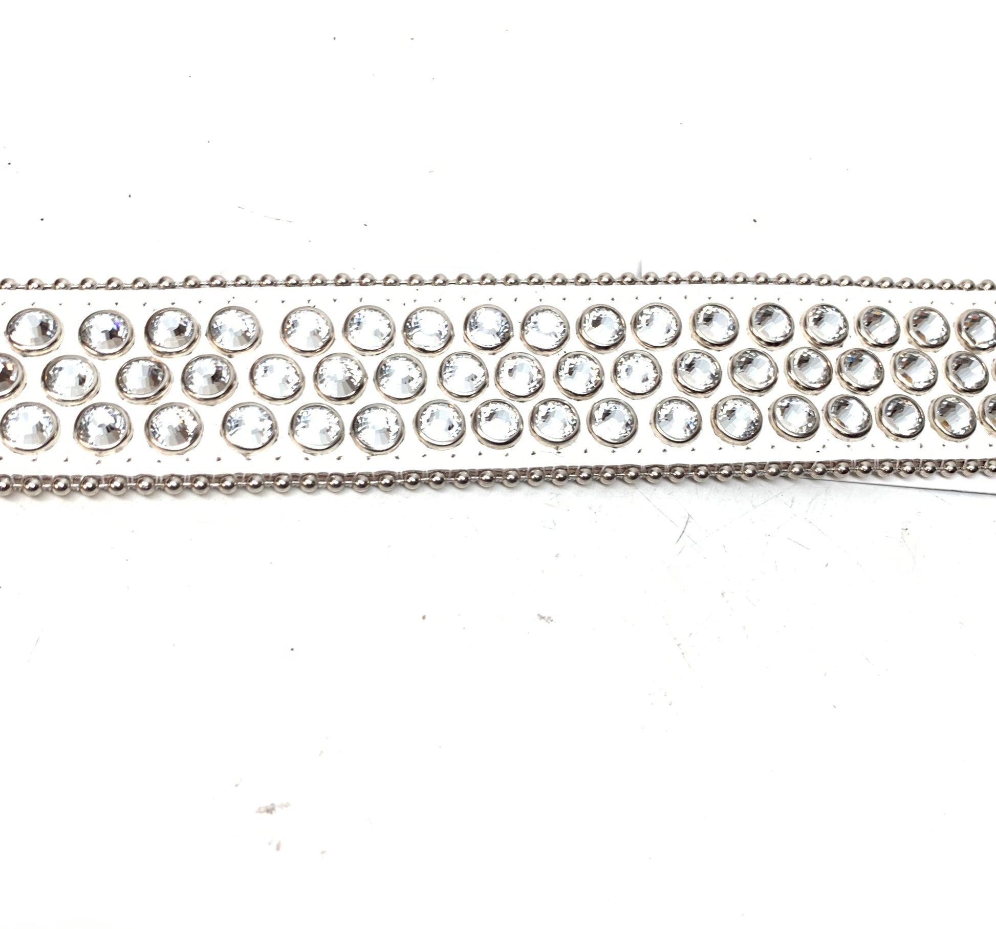 b.b. Simon White Silver 3-Row Crystal Belt - Dudes Boutique