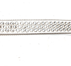 b.b. Simon White Silver 3-Row Crystal Belt - Dudes Boutique