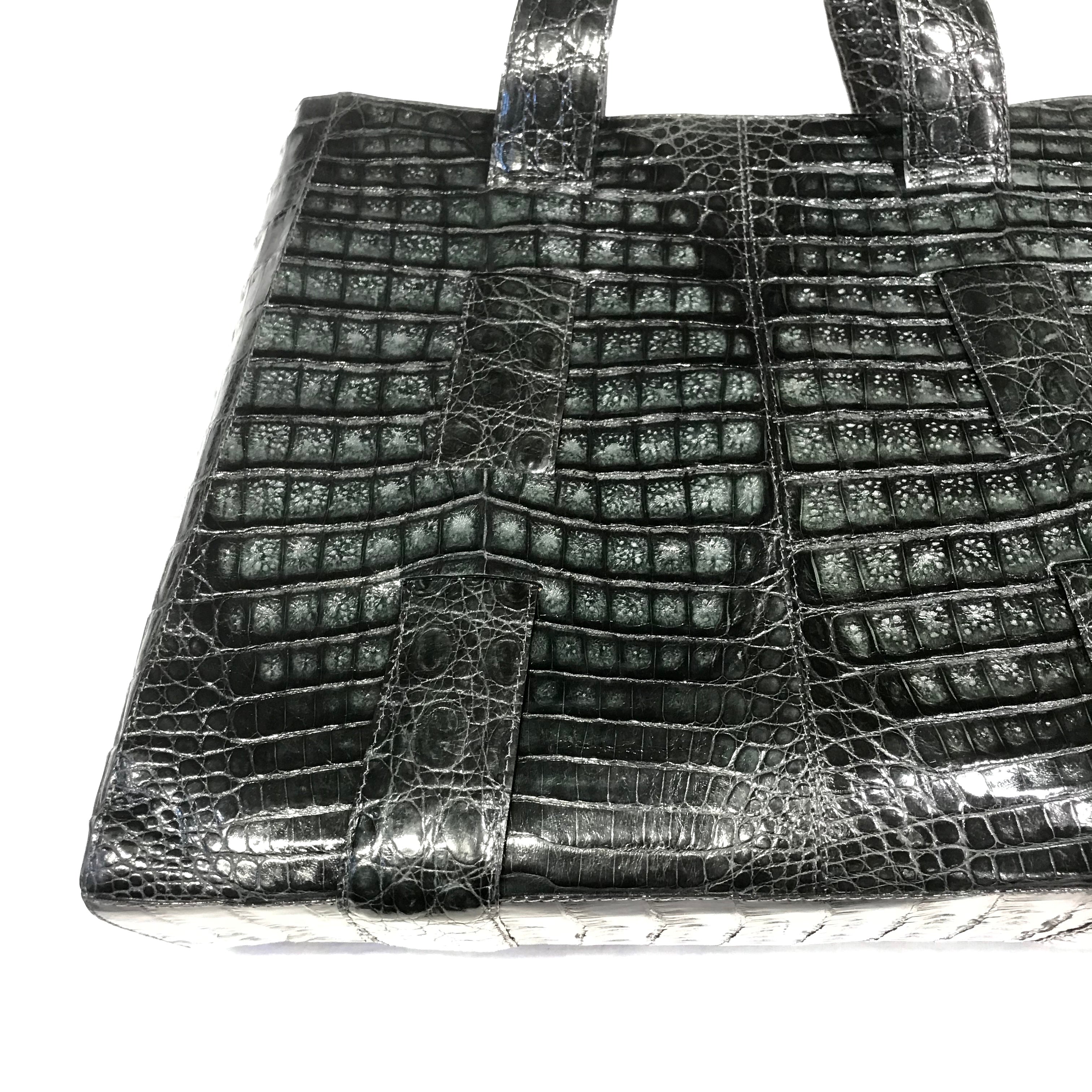 Kashani Forest Green All Over Alligator Purse Handbag - Dudes Boutique