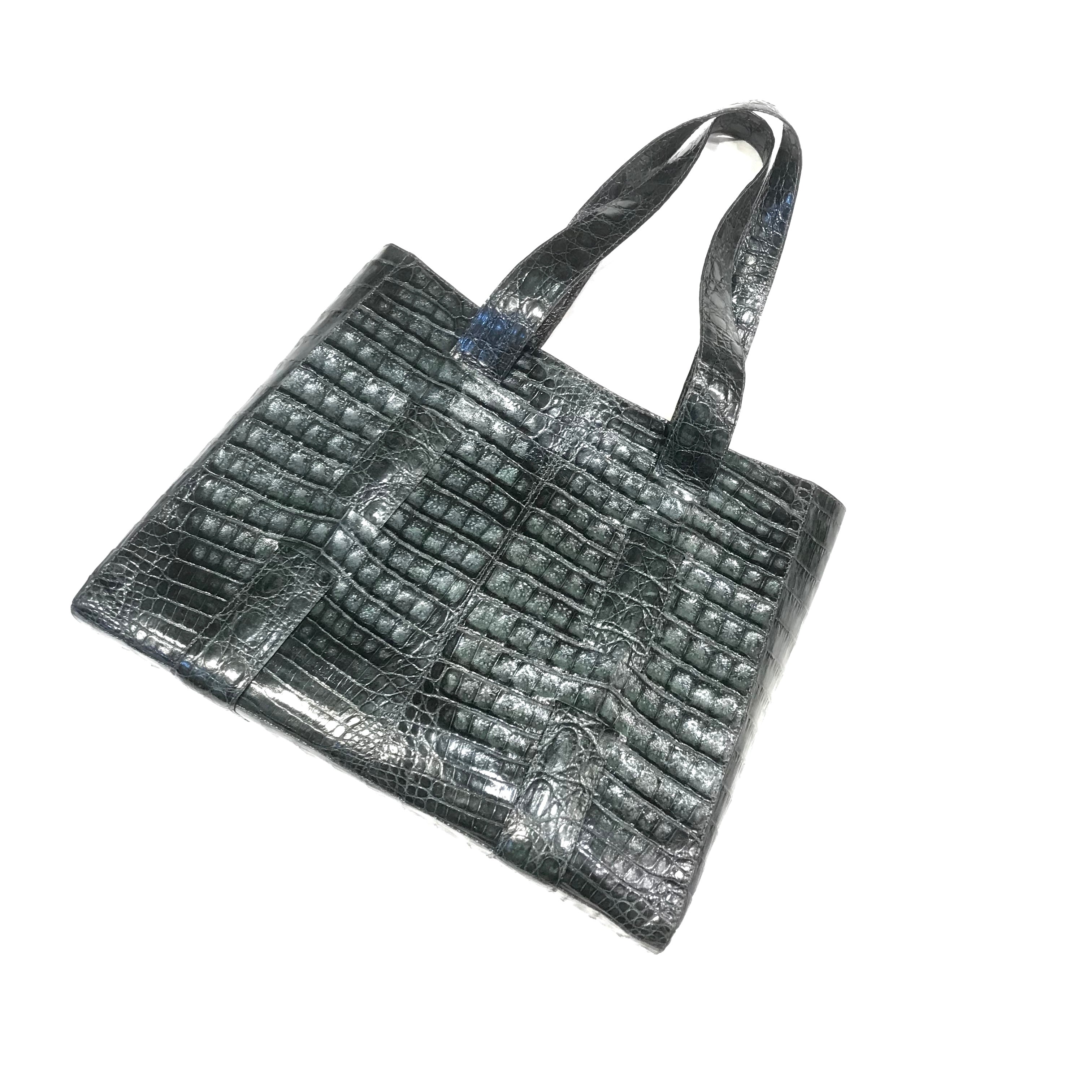 Kashani Forest Green All Over Alligator Purse Handbag - Dudes Boutique