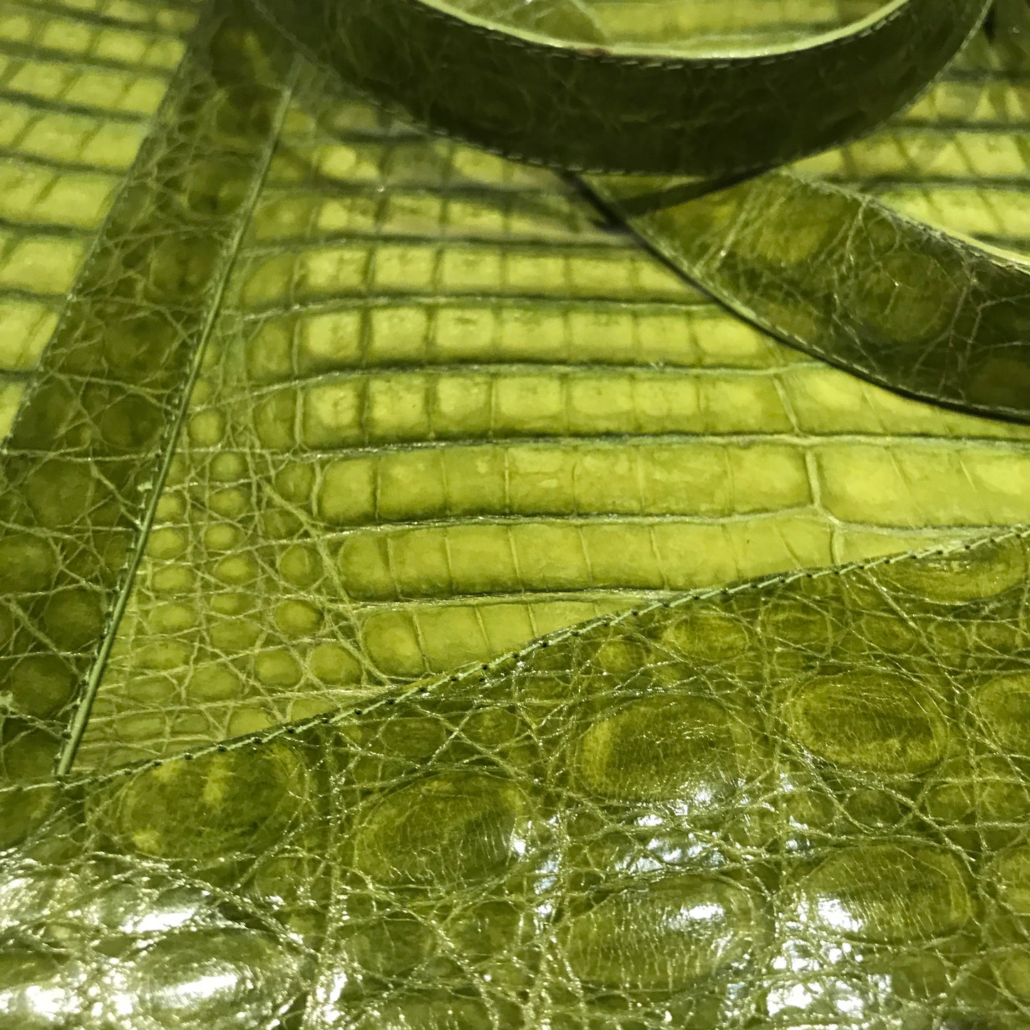 Kashani Lime Green All Over Alligator Purse Handbag - Dudes Boutique