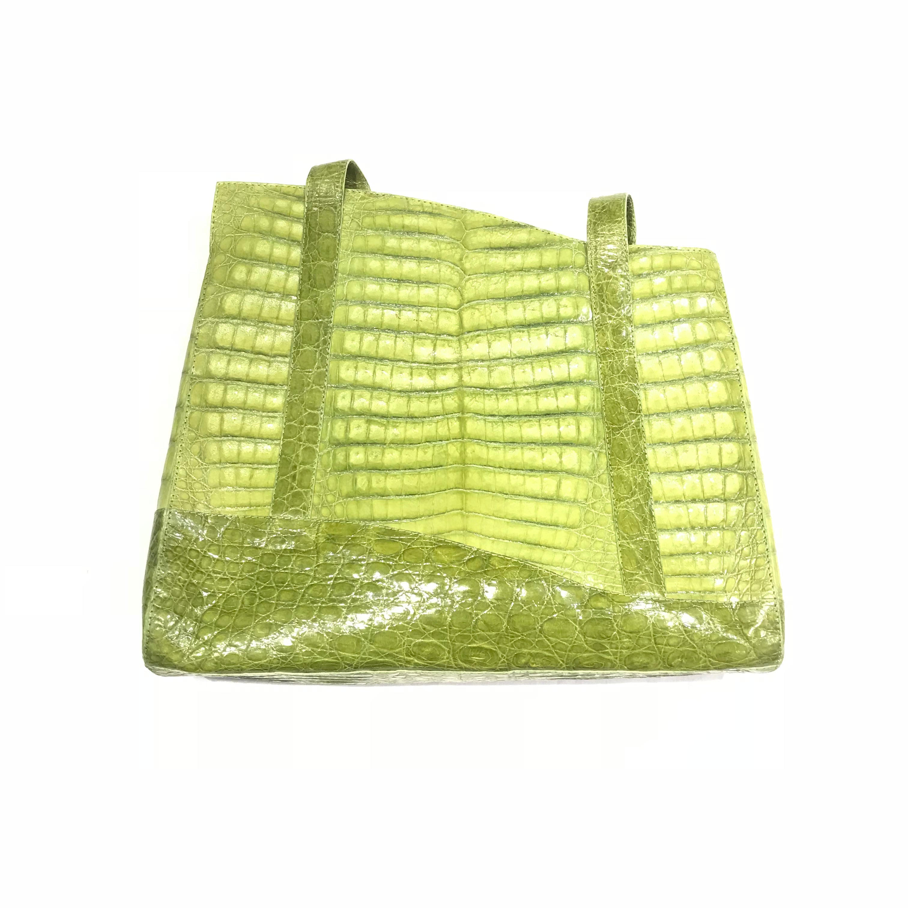 Kashani Lime Green All Over Alligator Purse Handbag - Dudes Boutique