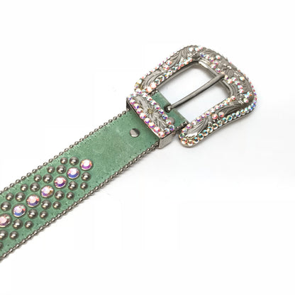 b.b. Simon 'Mint' Suede Crystal Belt - Dudes Boutique