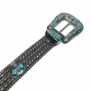 b.b. Simon 'Cross Tripe Studded' Crystal Belt - Dudes Boutique