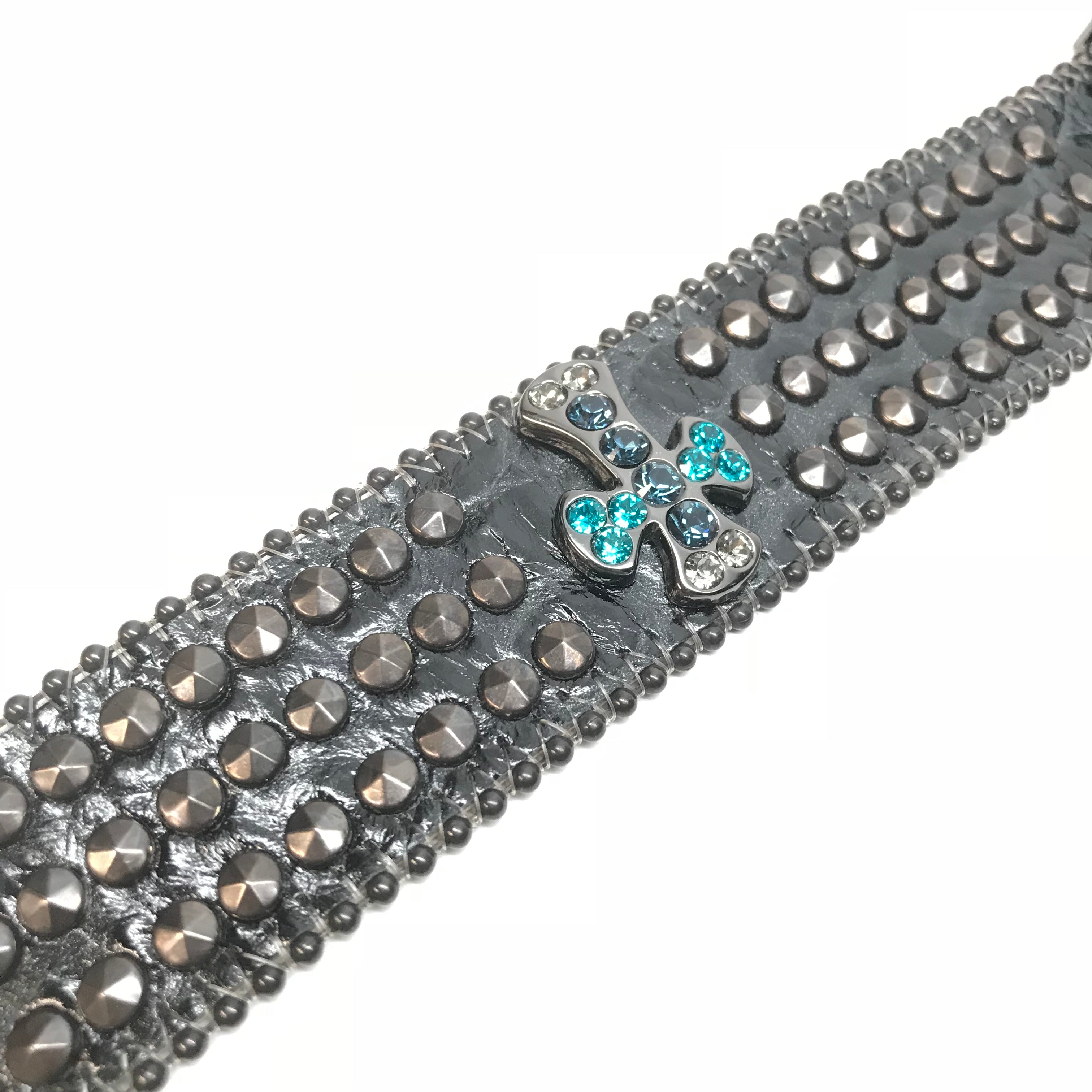 b.b. Simon 'Cross Tripe Studded' Crystal Belt - Dudes Boutique