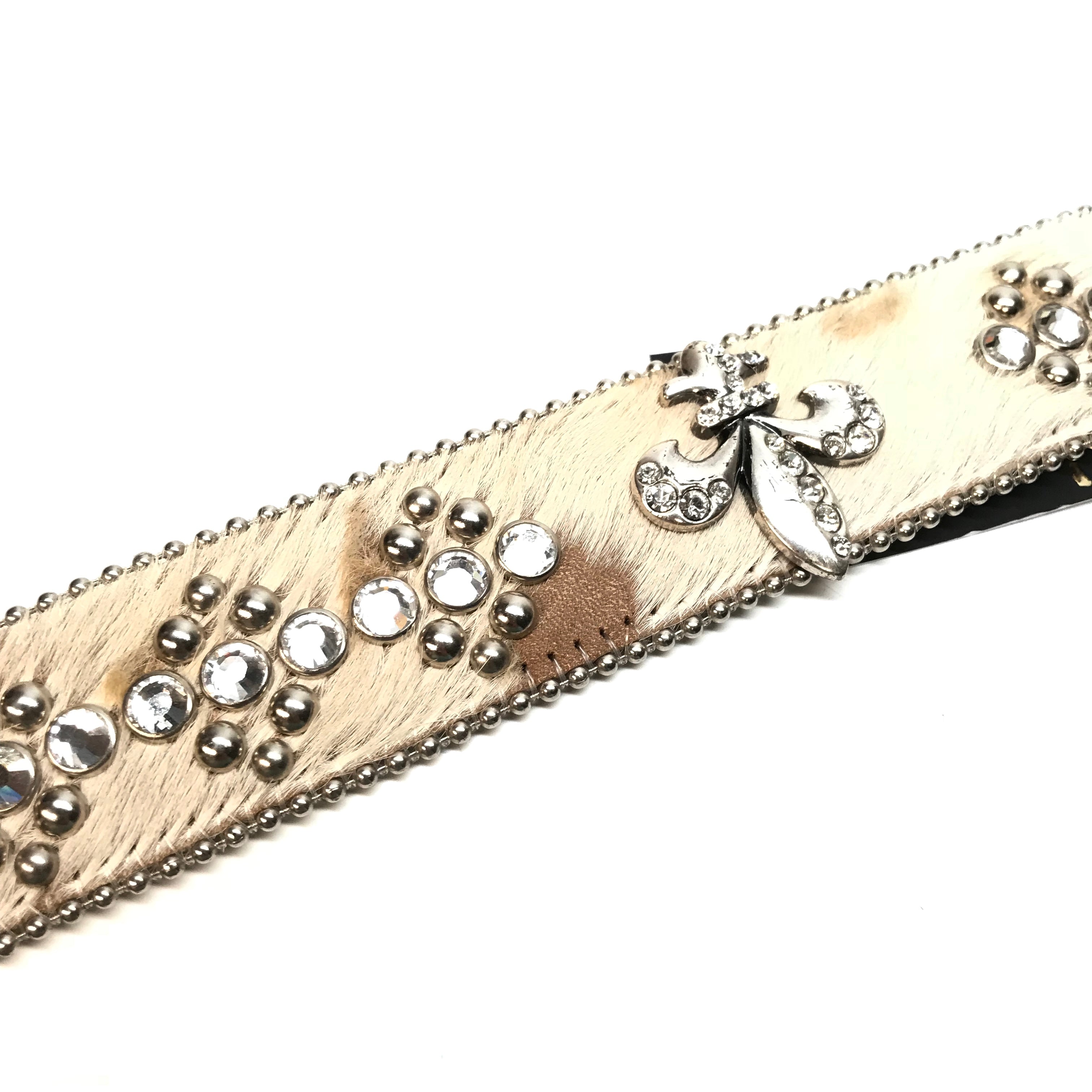 b.b. Simon 'Fleur-de-lis' Pony Crystal Belt - Dudes Boutique