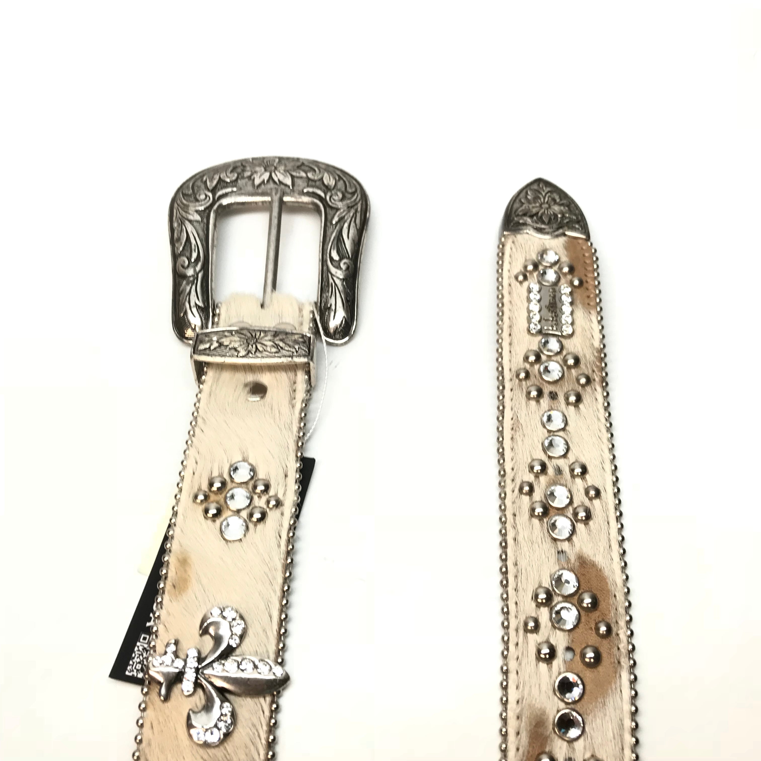 b.b. Simon 'Fleur-de-lis' Pony Crystal Belt - Dudes Boutique