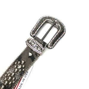 b.b. Simon 'Python Triple Studded' Crystal Belt - Dudes Boutique