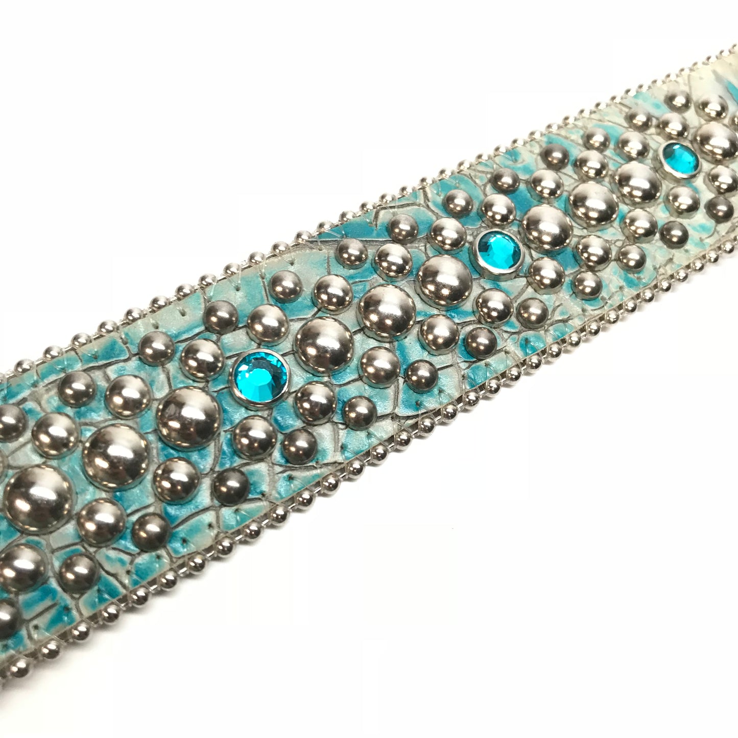 b.b. Simon 'Teal Honeycomb' Crystal Belt - Dudes Boutique