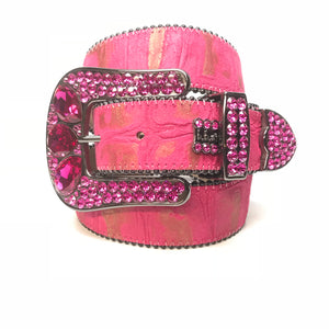 b.b. Simon 'Pink Suede' Swarovski Crystal Belt - Dudes Boutique