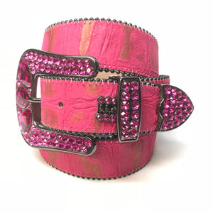 b.b. Simon 'Pink Suede' Swarovski Crystal Belt - Dudes Boutique